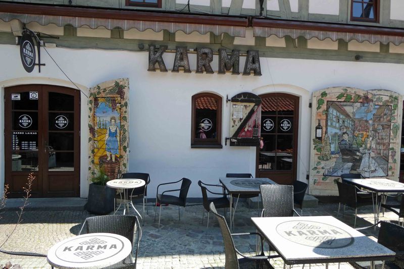 Typical cafe in Frederichs Passage in Klaipeda, Lithuania
