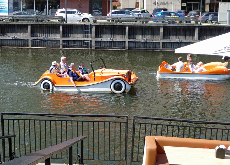 Sunday afternoon on the Dane River in Klaipeda, Lithuania