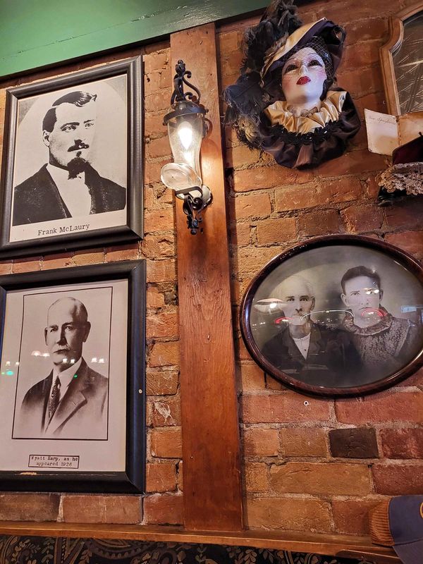 Wall above our booth in Doc Hollidays Saloon and Restaurant in Glenwood Springs, CO