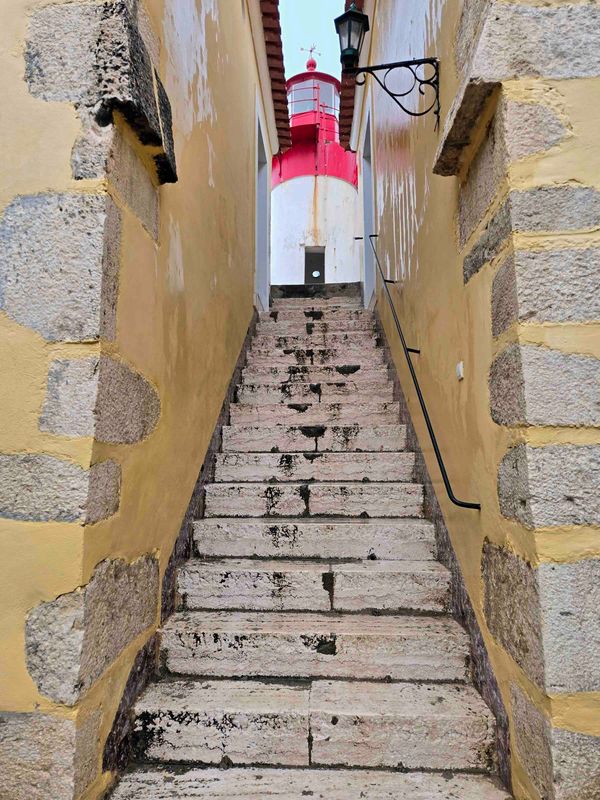 Climbing to the Saint Sebastian Fort Lighthouse which was built in 1866.jpg