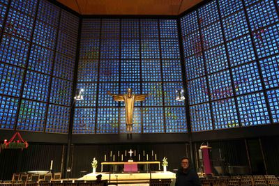 Inside the new Kaiser Wilhelm Memorial Church (1959-63)