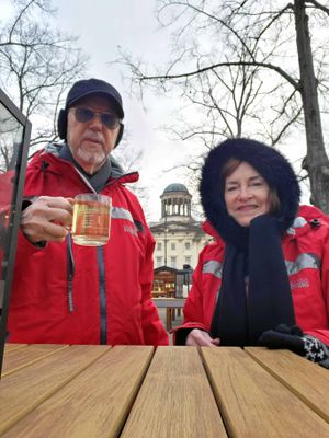 White Gluhwein at the Christmas Market at Charlottenburg Palace in Berlin