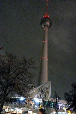 Visiting the Berlin TV Tower (1,207 feet tall) built by the East German government in 1969