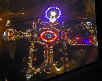 View of Berliner Weinachtsmarkt (Christmas Market at the State Opera) from Berlin TV Tower