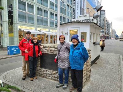Bill, Susan, Denise, Tony at Checkpoint Charlie