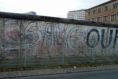 Last vestiges of the Berlin wall still standing