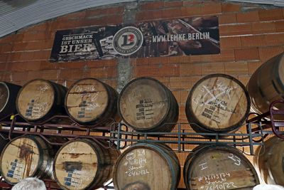 Barrels used for small batch special craft beers