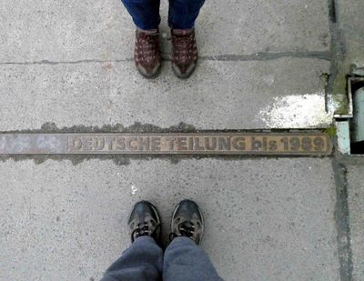 Susan in former East Germany & Bill in West Berlin on the Bridge of Spies