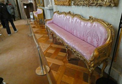 Thin settees in Sanssouci Palace were here for looks only