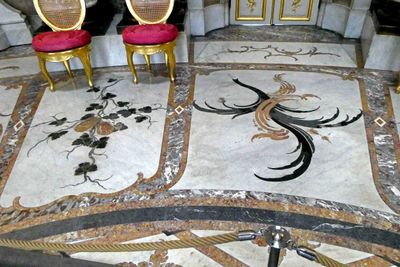 Italian marble inlaid floor in Marmorsaal (Marble Hall) in Sanssouci Palace