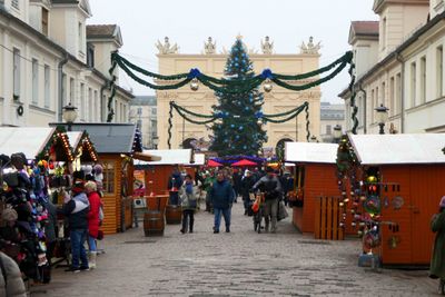 Potsdam's Brandenburg Gate (1771) behind the Christmas Market