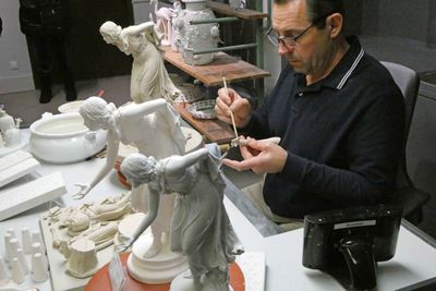 Details on Meissen Porcelain (like hands, fingers, flowers, etc) are added by hand