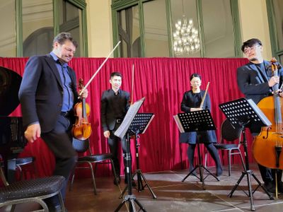 Four members of the Quintet at the Zwinger
