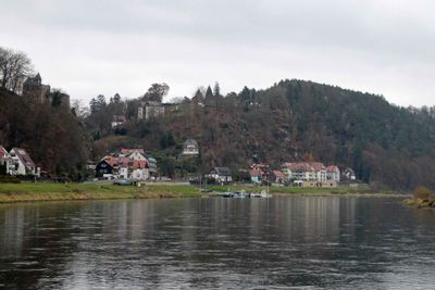 Sailing past Rathen, Germany