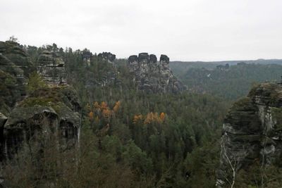 View of the Bastei rocks from the Bastei Bridge