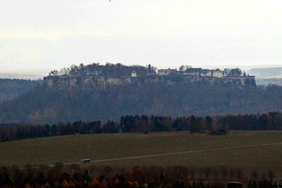 View of Konigstein Fortress (13th century) from the Bastei Bridge