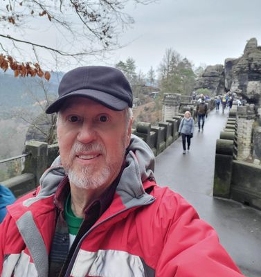 Returning across Bastei Bridge