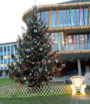 Christmas decorations in Decin, Czech Republic