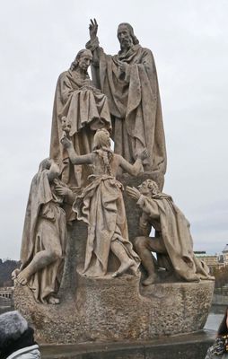 Statue of St. Francis Xavier (1711, copy) on Charles Bridge