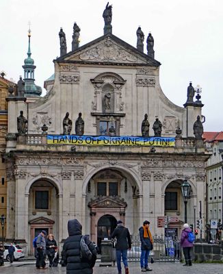 St. Salvator Church (17th Century) showing support for Ukraine