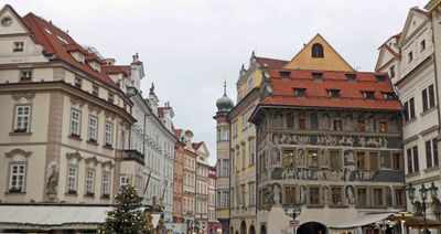 'House of the Minute' on the Prague Old Town Square was built in the 1400's