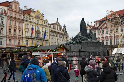 Jan Hus (leader of 15th Century Reformation) Memorial in Old Town Square, Prague