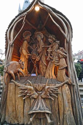 Carved Nativity at Old Town Prague Christmas Market