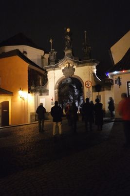 Entering Strahov Monastery (1140) on a hill above Prague