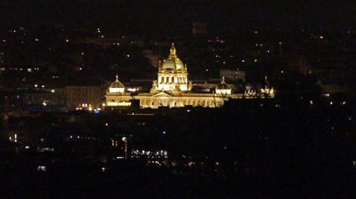 Prague National Museum at night