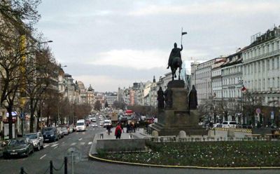 Wenceslas Square in Prague, Czech Republic