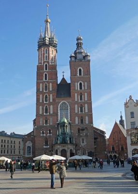 St. Mary's Basilica (1347) in Krakow's Main Square