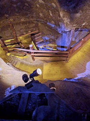 Here are a few of the 800 steps leading to the lowest level for visitors in Wieliczka Salt Mine