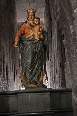 Statue in St Anthony of Padua Chapel -- one of several chapels in the Wieliczka Salt Mine
