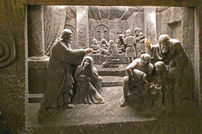 Salt carving of the Wedding at Cana in St. Kinga's Chapel