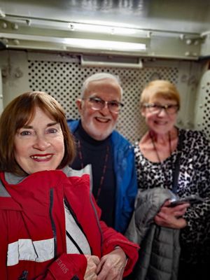 Susan, Tony & Denise in elevator from the bottom of the Wieliczka Salt Mine