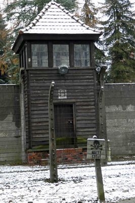 Guard tower at Auschwitz