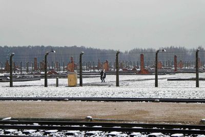 Remaining chimneys from the women's side of Birkenau