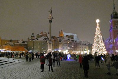 Nighttime in Castle Square, Warsaw, Poland