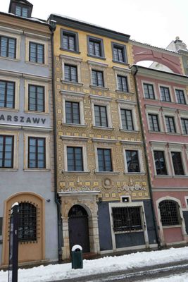Reconstructed building on Warsaw's Old Town Market Square