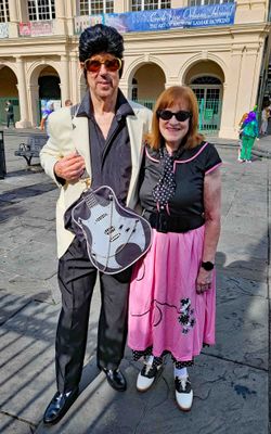 Bill & Susan dressed for the Krewe of Elvis Parade