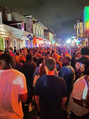 Bourbon Street at 11 PM on Fat Tuesday