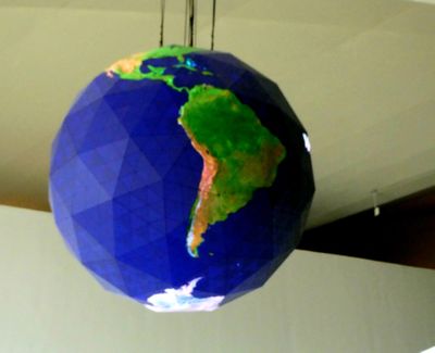 3d rotating LED globe in Tomorrow's Museum