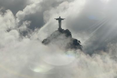 Christ the Redeemer statue on a cloudy day