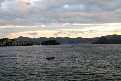 Sailing out of Rio at dusk