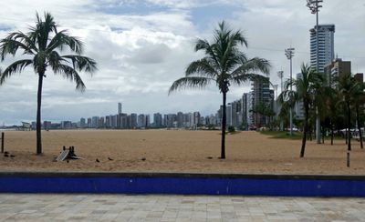 Resort Hotels line Iracema Beach in Fortaleza