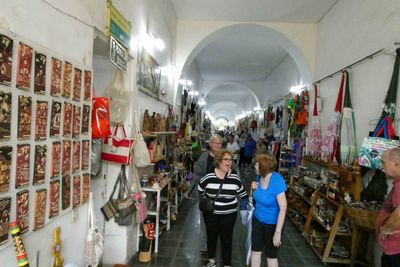Shopping at a market in the former Fotaleza Prison