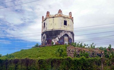 Mucuripe Lighthouse (1872) covered with grafitti in Fortaleza, Brazil