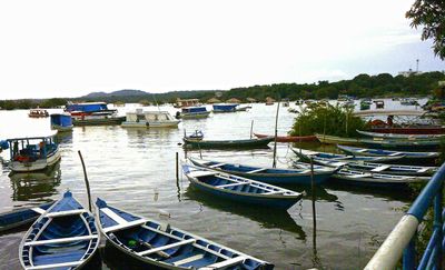 Boats on Rio Tapaajos at Alter do Chao, Brazil