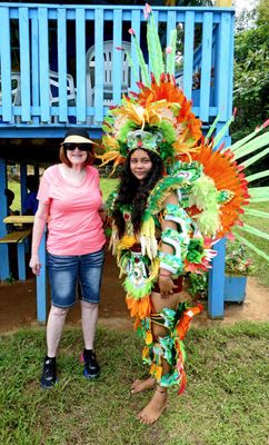 Colorful Amazonian costume