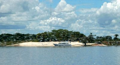 Nice boat on private beach on Rio Negro